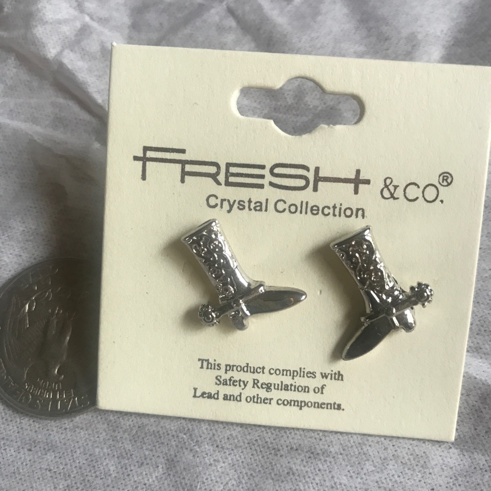 Cowboy boot stud earrings